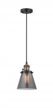 Innovations Lighting 201CSW-BAB-G63-LED - Cone - 1 Light - 6 inch - Black Antique Brass - Cord hung - Mini Pendant
