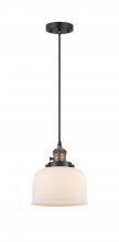  201CSW-BAB-G71 - Bell - 1 Light - 8 inch - Black Antique Brass - Cord hung - Mini Pendant