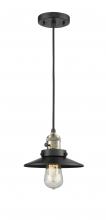 Innovations Lighting 201CSW-BAB-M6-LED - Railroad - 1 Light - 8 inch - Black Antique Brass - Cord hung - Mini Pendant