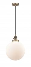  201CSW-BB-G201-10 - Beacon - 1 Light - 10 inch - Brushed Brass - Cord hung - Mini Pendant