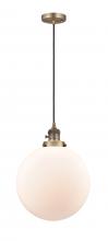  201CSW-BB-G201-12 - Beacon - 1 Light - 12 inch - Brushed Brass - Cord hung - Mini Pendant