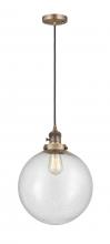  201CSW-BB-G204-12 - Beacon - 1 Light - 12 inch - Brushed Brass - Cord hung - Mini Pendant