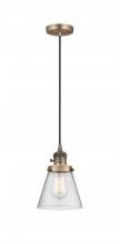  201CSW-BB-G64 - Cone - 1 Light - 6 inch - Brushed Brass - Cord hung - Mini Pendant