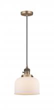  201CSW-BB-G71 - Bell - 1 Light - 8 inch - Brushed Brass - Cord hung - Mini Pendant