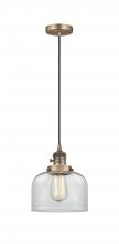  201CSW-BB-G72 - Bell - 1 Light - 8 inch - Brushed Brass - Cord hung - Mini Pendant