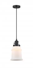  201CSW-BK-G181 - Canton - 1 Light - 6 inch - Matte Black - Cord hung - Mini Pendant