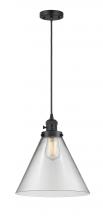  201CSW-BK-G42-L - Cone - 1 Light - 12 inch - Matte Black - Cord hung - Mini Pendant