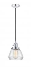  201CSW-PC-G172 - Fulton - 1 Light - 7 inch - Polished Chrome - Cord hung - Mini Pendant