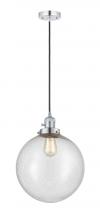  201CSW-PC-G204-12 - Beacon - 1 Light - 12 inch - Polished Chrome - Cord hung - Mini Pendant