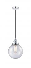  201CSW-PC-G204-8 - Beacon - 1 Light - 8 inch - Polished Chrome - Cord hung - Mini Pendant