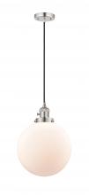  201CSW-PN-G201-10-LED - Beacon - 1 Light - 10 inch - Polished Nickel - Cord hung - Mini Pendant