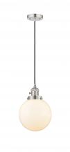  201CSW-PN-G201-8-LED - Beacon - 1 Light - 8 inch - Polished Nickel - Cord hung - Mini Pendant