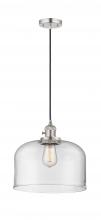  201CSW-PN-G72-L - Bell - 1 Light - 12 inch - Polished Nickel - Cord hung - Mini Pendant