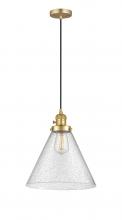  201CSW-SG-G44-L - Cone - 1 Light - 12 inch - Satin Gold - Cord hung - Mini Pendant