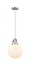  201CSW-SN-G201-8 - Beacon - 1 Light - 8 inch - Brushed Satin Nickel - Cord hung - Mini Pendant