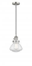  201CSW-SN-G322 - Olean - 1 Light - 7 inch - Brushed Satin Nickel - Cord hung - Mini Pendant