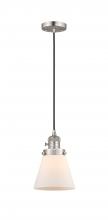  201CSW-SN-G61 - Cone - 1 Light - 6 inch - Brushed Satin Nickel - Cord hung - Mini Pendant