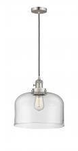  201CSW-SN-G72-L - Bell - 1 Light - 12 inch - Brushed Satin Nickel - Cord hung - Mini Pendant