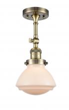  201F-AB-G321-LED - Olean - 1 Light - 7 inch - Antique Brass - Semi-Flush Mount