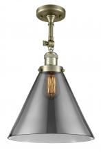  201F-AB-G43-L-LED - Cone - 1 Light - 12 inch - Antique Brass - Semi-Flush Mount