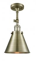 Innovations Lighting 201F-AB-M13-AB-LED - Appalachian - 1 Light - 8 inch - Antique Brass - Adjustable Semi-Flush Mount