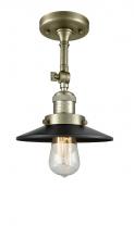  201F-AB-M6-LED - Railroad - 1 Light - 8 inch - Antique Brass - Semi-Flush Mount