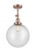  201F-AC-G204-12 - Beacon - 1 Light - 12 inch - Antique Copper - Semi-Flush Mount