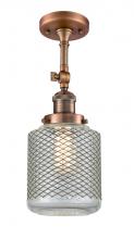  201F-AC-G262 - Stanton - 1 Light - 6 inch - Antique Copper - Semi-Flush Mount