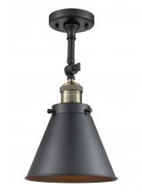  201F-BAB-M13-BK - Appalachian - 1 Light - 8 inch - Black Antique Brass - Semi-Flush Mount