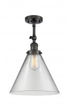  201F-OB-G42-L - Cone - 1 Light - 12 inch - Oil Rubbed Bronze - Semi-Flush Mount