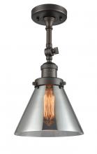  201F-OB-G43 - Cone - 1 Light - 8 inch - Oil Rubbed Bronze - Semi-Flush Mount