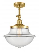  201F-SG-G542 - Oxford - 1 Light - 12 inch - Satin Gold - Semi-Flush Mount