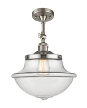  201F-SN-G542 - Oxford - 1 Light - 12 inch - Brushed Satin Nickel - Semi-Flush Mount