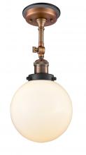  201FBP-ACBK-G201-8 - Beacon - 1 Light - 8 inch - Antique Copper - Semi-Flush Mount