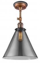  201FBP-ACBK-G43-L - Cone - 1 Light - 12 inch - Antique Copper - Semi-Flush Mount