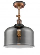  201FBP-ACBK-G73-L - Bell - 1 Light - 12 inch - Antique Copper - Semi-Flush Mount