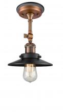  201FBP-ACBK-M6-BK - Railroad - 1 Light - 8 inch - Antique Copper - Semi-Flush Mount