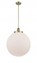  201S-AB-G201-18-LED - Beacon - 1 Light - 18 inch - Antique Brass - Stem Hung - Pendant