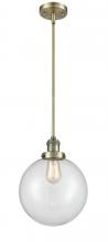  201S-AB-G202-10 - Beacon - 1 Light - 10 inch - Antique Brass - Stem Hung - Mini Pendant