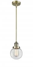  201S-AB-G202-6 - Beacon - 1 Light - 6 inch - Antique Brass - Stem Hung - Mini Pendant