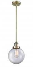  201S-AB-G202-8 - Beacon - 1 Light - 8 inch - Antique Brass - Stem Hung - Mini Pendant