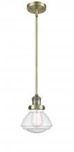  201S-AB-G324 - Olean - 1 Light - 7 inch - Antique Brass - Stem Hung - Mini Pendant