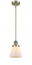  201S-AB-G61 - Cone - 1 Light - 6 inch - Antique Brass - Stem Hung - Mini Pendant