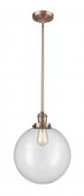  201S-AC-G202-12 - Beacon - 1 Light - 12 inch - Antique Copper - Stem Hung - Mini Pendant