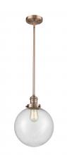  201S-AC-G204-10 - Beacon - 1 Light - 10 inch - Antique Copper - Stem Hung - Mini Pendant