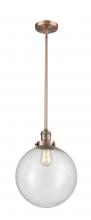  201S-AC-G204-12 - Beacon - 1 Light - 12 inch - Antique Copper - Stem Hung - Mini Pendant