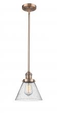  201S-AC-G44 - Cone - 1 Light - 8 inch - Antique Copper - Stem Hung - Mini Pendant