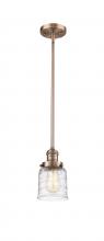  201S-AC-G513 - Bell - 1 Light - 5 inch - Antique Copper - Stem Hung - Mini Pendant