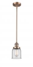  201S-AC-G52 - Bell - 1 Light - 5 inch - Antique Copper - Stem Hung - Mini Pendant