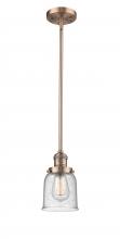  201S-AC-G54 - Bell - 1 Light - 5 inch - Antique Copper - Stem Hung - Mini Pendant